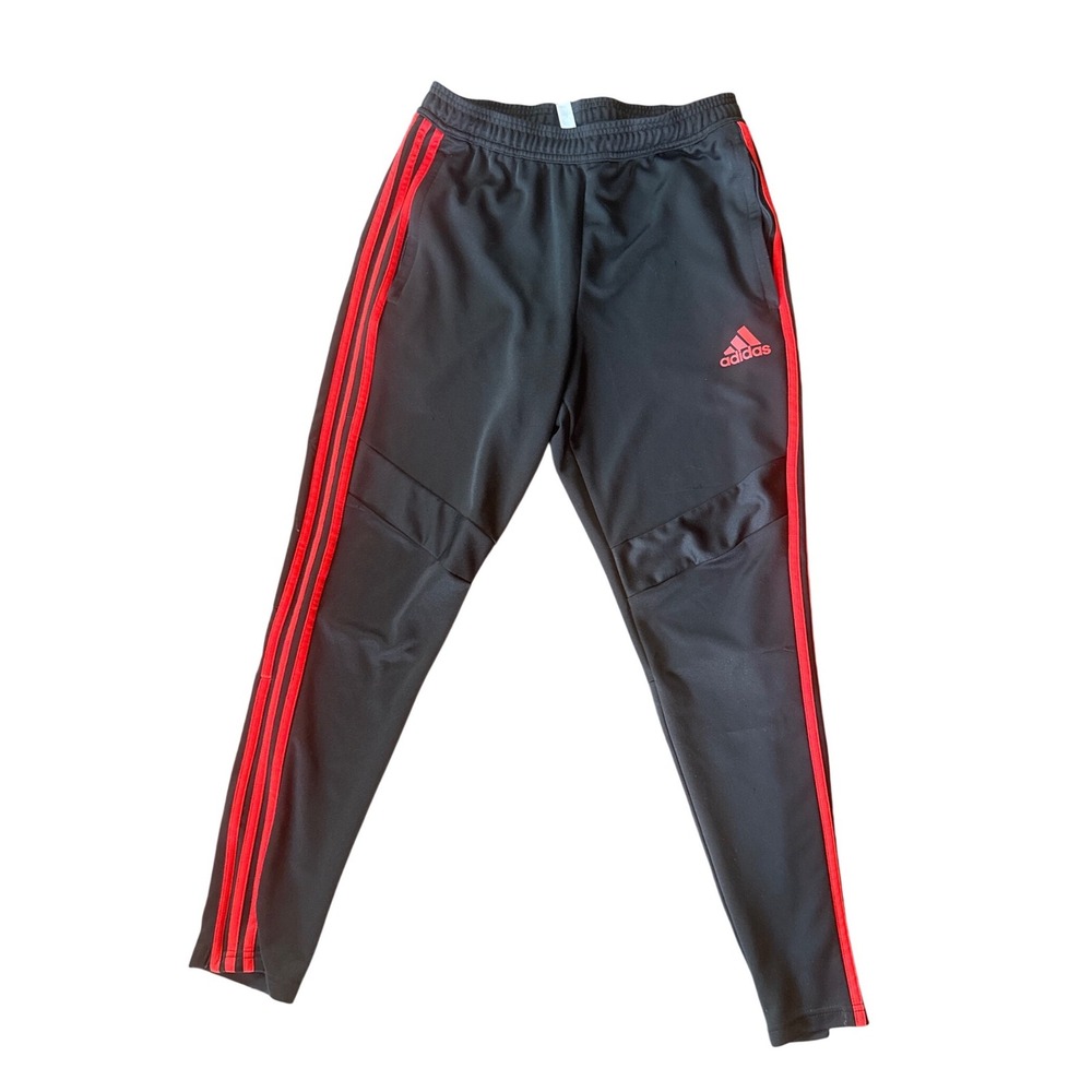 Adidas Tiro Training Track Pants Mens Medium Black Red 3-Stripe